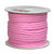 A roll of pink strong 4mm braided cotton lacing cord, natural finish, shown coiled neatly on a 30 meter roll.