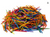A large pile of brightly coloured headless craft matchsticks in assorted colours, shown loose on a white background.”