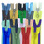 Image shows 19 colours of 4-inch nylon closed-end zips with a 4mm chain and drop-painted puller.