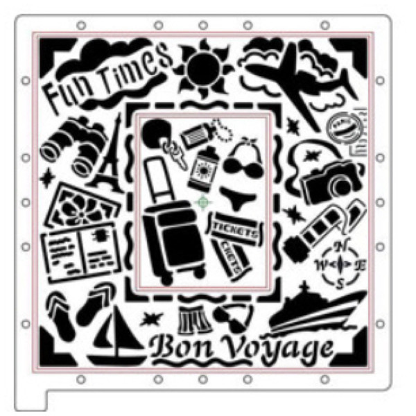 Fiskars ScrapBoss Vacation Themed Stencil Set