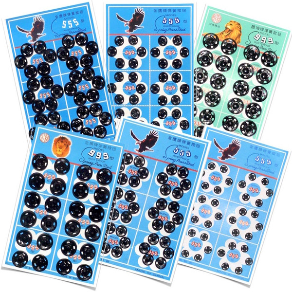 Black Metal Press stud Popper Snap Fastener Lion Brand Various Sizes