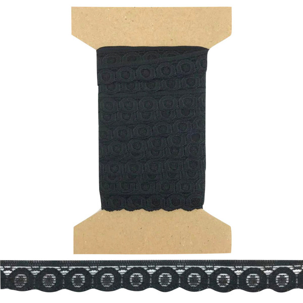 scalloped edge lace in black