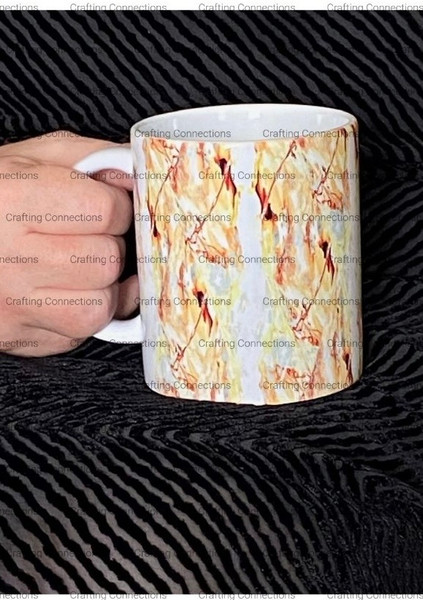Honey-Coloured Ink Floral 11oz Mug