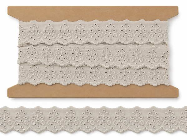 Stone Broderie Anglaise Trim 40mm