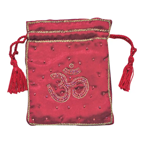 Burgundy Beaded OM Bag