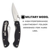 Spyderco C36GPE Military  4 Folding Modified Clip Point Plain CPM S30V Stainless Steel BladeG10 Black Handle