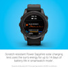 Garmin fenix 7S Pro Solar, Sapphire, Carbon Gray DLC Titanium, Black