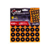 EZAim 15250 Splash Reactive Target SelfAdhesive Paper BlackOrange 1 Bullseye 12 PK