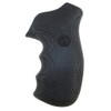 Pachmayr 02484 Diamond Pro Grip Diamond Checkering Black Rubber with Finger Grooves for Ruger GP100