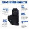 DeSantis Gunhide 031BAE1Z0 Insider  AIWB Black Leather Belt Clip Compatible wGlock 26 Gen5Walther PPS Right Hand