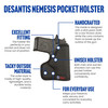 DeSantis Gunhide N38BJP6Z0 Nemesis  Pocket Black Rubberized Fabric Fits Colt MustangPonyPocketlite Right Hand