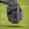 Fobus GLCH CH Series  Paddle Black Polymer Belt compatible with Glock 171922233132343545 Right Hand