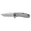 Kershaw Cathode Pocket Knife (1324), 2.25-inch 4Cr14 High-Performance Steel Blade, Stonewashed Finish, Cold Forged Stainless Steel Handle, SpeedSafe Opening, Frame Lock, Reversible Pocket Clip, 2.7 OZ , Silver