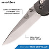 Benchmade - Mini Griptilian 556-S30V Knife Made in USA with CPM-S30V Steel, Drop-Point Blade, Plain Edge, Satin Finish, G10 Black Handle, Made in the US