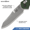 Benchmade - 945 Mini Osborne Folding Knife 2.92" S30V Satin Plain Blade, Green Aluminum Handles