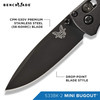 Benchmade - 533BK-2 Mini Bugout Knife, Drop Point Blade, Plain Edge, Black Cf Elite Handle