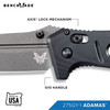 Benchmade - 275GY-1 Adamas Knife, Drop-Point Blade, Plain Edge, Black G10 Handle