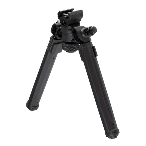 Magpul MAG941BLK Bipod  made of Aluminum with Black Finish 1913 Picatinny Rail Attachment 6.3010.30 Vertical Adjustment  Rubber Feet for ARPlatform