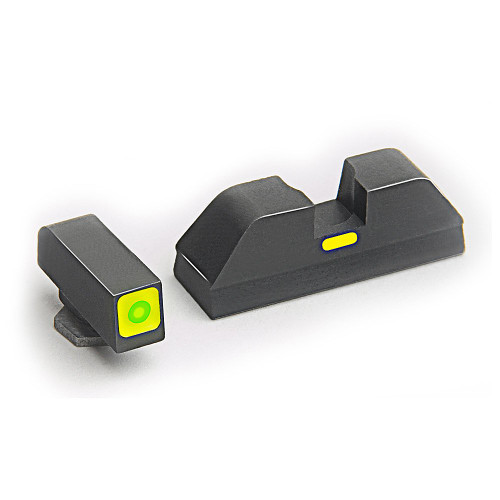 AmeriGlo GL615 CAP Sight Set for Glock  Black  Green Tritium with Lumigreen Outline Front Sight with Black LumiGreen Rear Sight