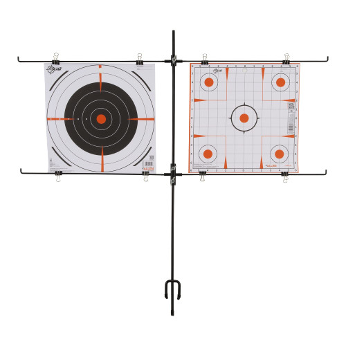 EZ-Aim Double Target Metal Stand by Allen, 8 Clips Included, Holds 2 Paper Targets (Not Included), Black