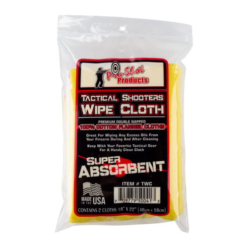 ProShot TWC Tactical Shooters Wipe Cloths Cotton Flannel 2 Per Pkg