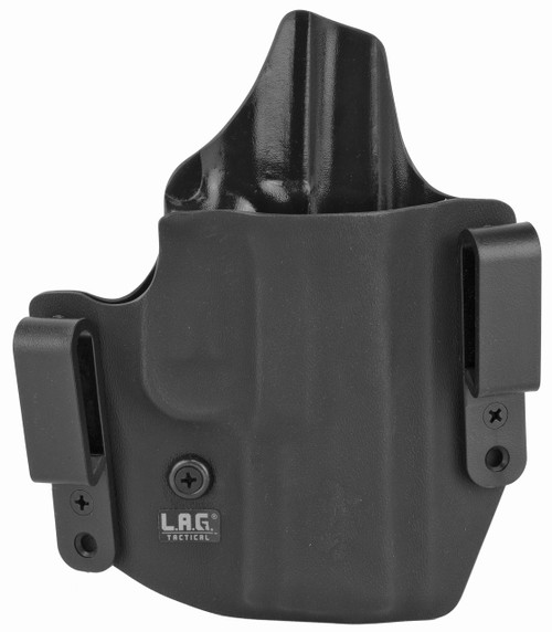 L.A.G. TACTICAL, INC., Defender Series, OWB/IWB Holster, Fits Glock 17/22/31, Kydex, Right Hand, Black Finish