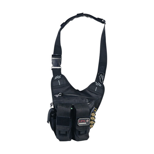GPS Bags GPS1180RDPB Rapid Deployment Sling Pack Large Black 600D Polyester with Removeable Handgun Holster External Pockets  Internal Storage Compartment