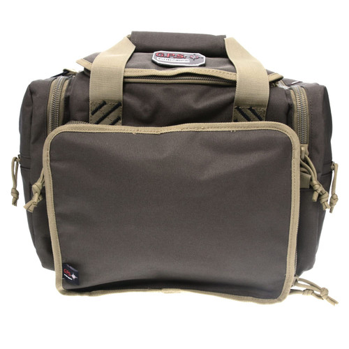 GPS Bags GPS1411MRBR Medium  Rifle Green with Khaki Trim Nylon with Lift Ports Storage Pockets Visual ID Storage System  Lockable Zippers Includes Two Ammo Dump Cups
