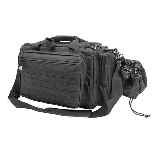 NcStar CVCRB2950B VISM Competition Range Bag with Padded Side Pockets Lockable Zippers Mag Pockets Large DRings Wide Padded Shoulder Strap  Black Finish
