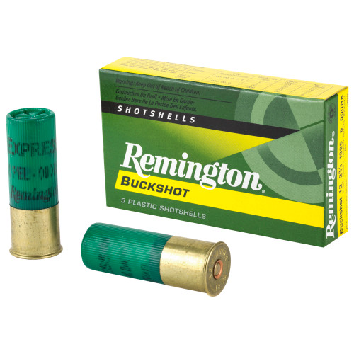 Remington Ammunition 20406 Express  12 Gauge 2.75 8 Pellets 1325 fps 000 Buck Shot 5 Round Box