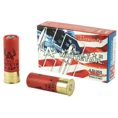 Hornady 86234 American Whitetail  12 Gauge 2.75 1 oz 1600 fps Rifled Slug Shot 5 Round Box