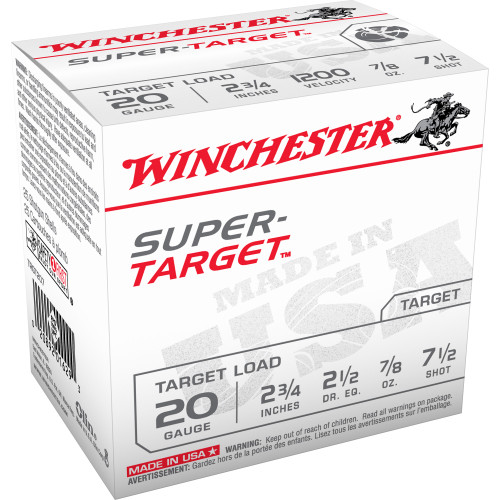 Winchester Ammunition USA 20 Gauge 2.75" #7.5 Shot 25 Round Box TRGT207