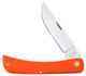 Case 80512 Sod Buster 3.75" Folding Skinner Plain Mirror Polished Tru-Sharp SS Blade/Smooth Orange Synthetic Handle