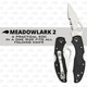 Spyderco BY04PSBK2 Byrd Meadowlark 2 Lightweight 2.87 Folding Drop Point Part Serrated 8Cr13MoV SS Blade Black  Textured FRN Handle Includes Pocket Clip