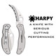 Spyderco C08S Harpy  2.75 Folding Hawkbill Serrated VG10 SS Blade Stainless Steel Handle Includes Pocket Clip