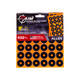 EZAim 15250 Splash Reactive Target SelfAdhesive Paper BlackOrange 1 Bullseye 12 PK