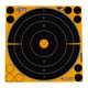 EZAim 15316 Splash Reactive Target SelfAdhesive Paper BlackOrange 8 Bullseye Includes Pasters 6 Pack