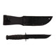 KaBar 1257 FightingUtility  5.25 Fixed Clip Point Part Serrated Black 1095 CroVan Blade Black Kraton G Handle