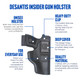 DeSantis Gunhide 031BAD9Z0 Insider  Black Leather IWB fits Glock 43 Right Hand