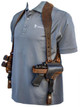 Versacarry Shoulder Holster Deluxe Fits Full Size Pistols Leather and Kydex Distressed Brown Right Hand SH21