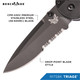 Benchmade Tactical Triage Rescue S30V Black Combo Blade Folding Knife 3.48" knife - 917SBK