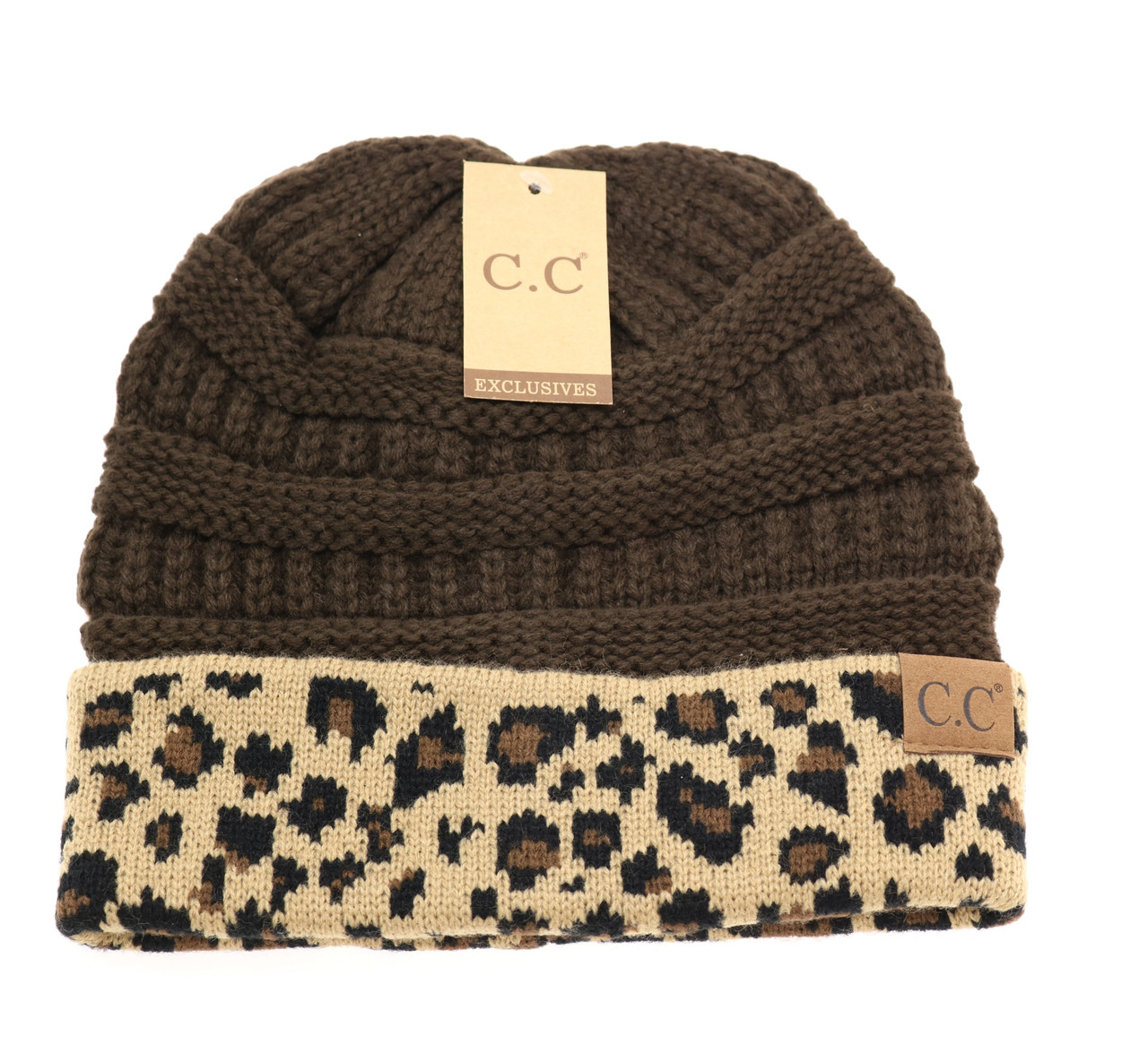 CC Beanie Tail Leopard Print Ponytail 