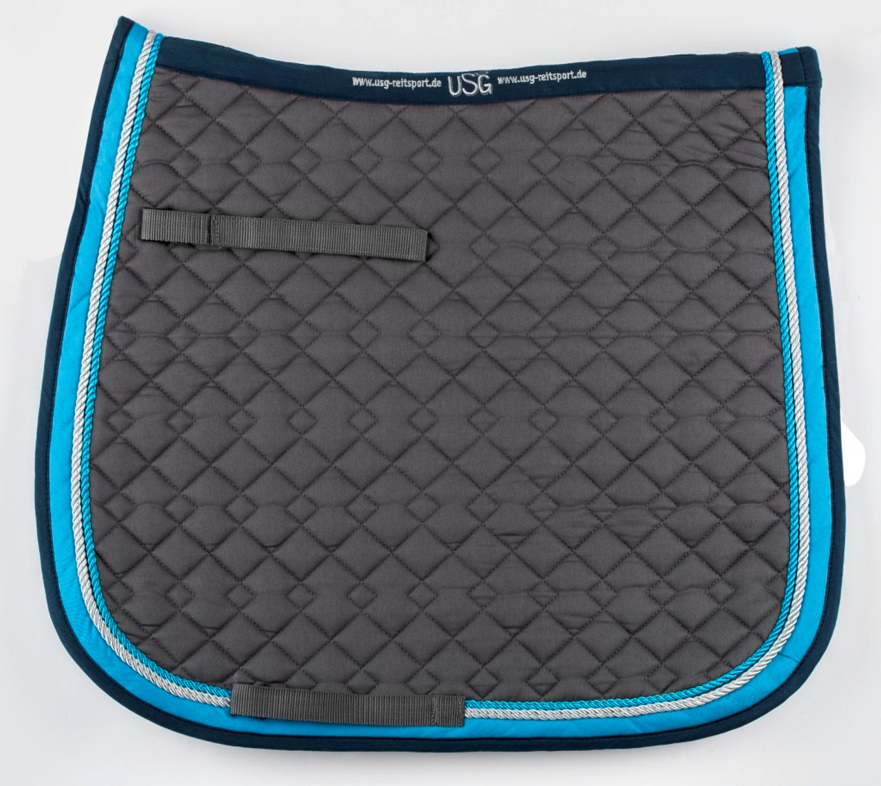 Usg Saddle Pad Anthracite Light Blue Navy The Posh Pony Boutique