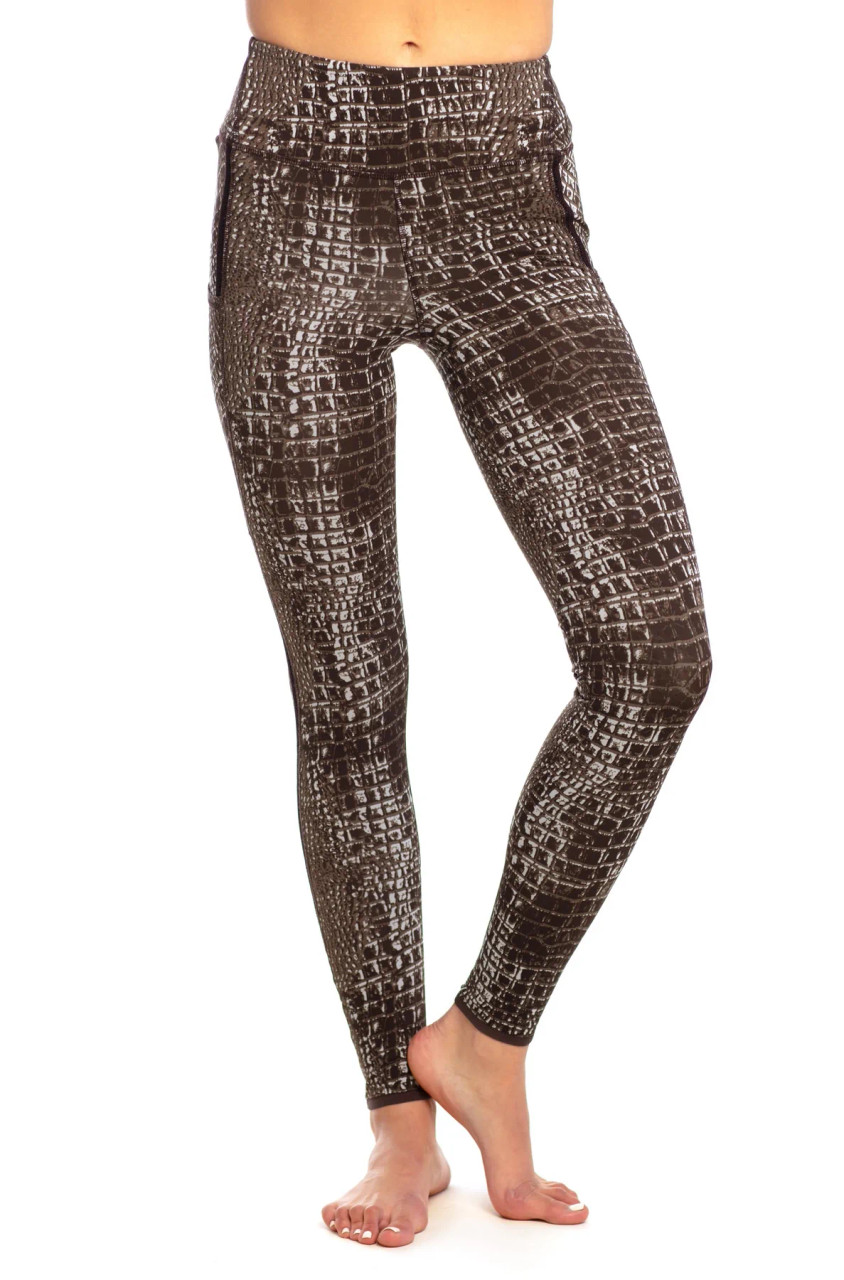 Goode Rider Ladies Perfect Sport Tights - All Purpose Nylon/Spandex Riding  Tights - Chocolate Croc