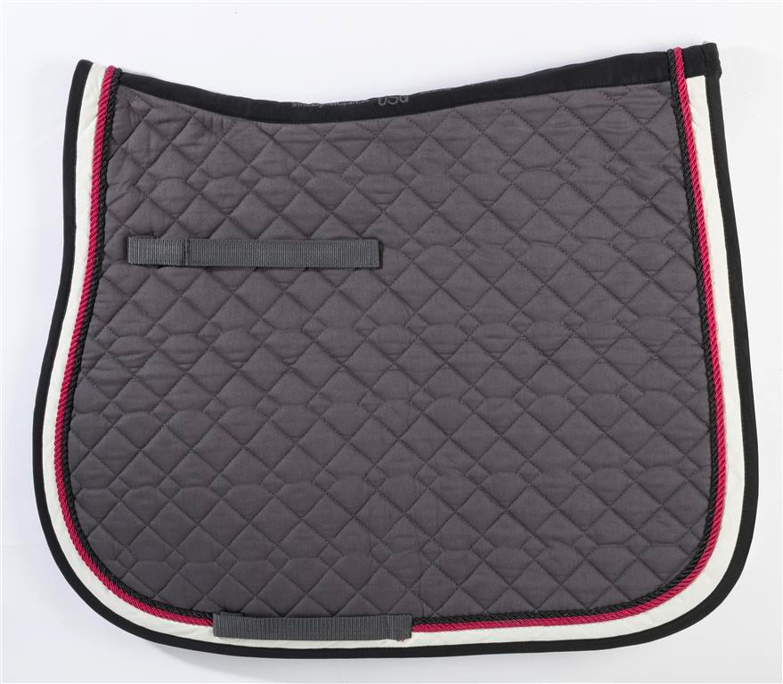 USG Saddle Pad Grey/Burgundy The Posh Pony Boutique