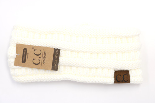 CC Solid Ribbed Headwrap - Ivory