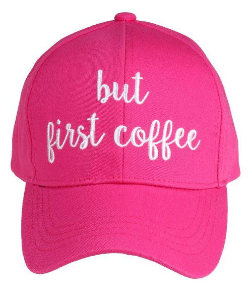 But First Coffee Baseball Cap - Pink