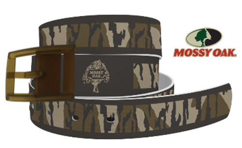C4 Classic Belt - Mossy Oak Bottomland Heritage Dark Stripes with Olive Buckle