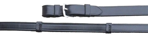 Red Barn Dressage Plain Reins with Stops - 3/4" - Buckle Ends - Black