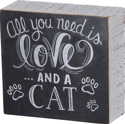 Chalk Sign - All You Need Is Love And A Cat